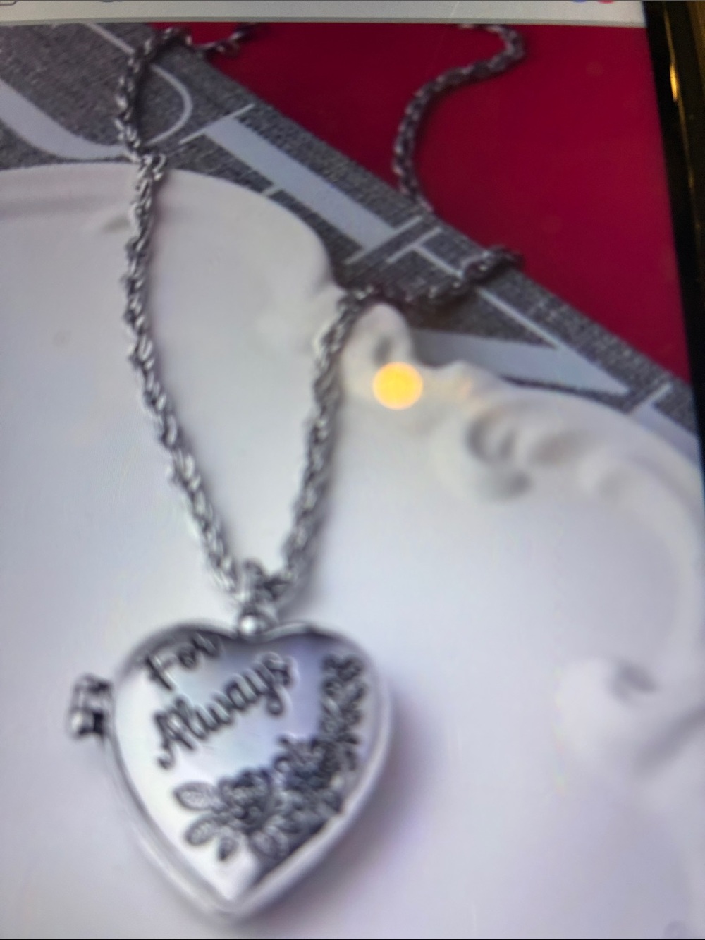 Silver Heart Locket Necklace - Always Inscribed